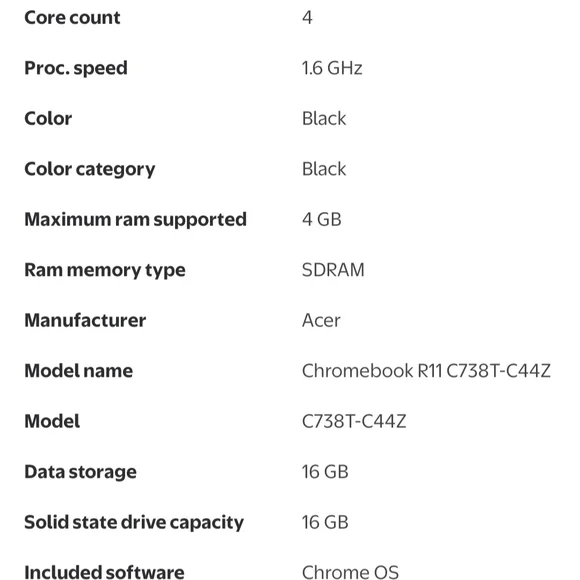 Acer Chromebook R11 C738T-C7KD – 11.6" Touchscreen 2-in-1 Laptop - Picture 8 of 8